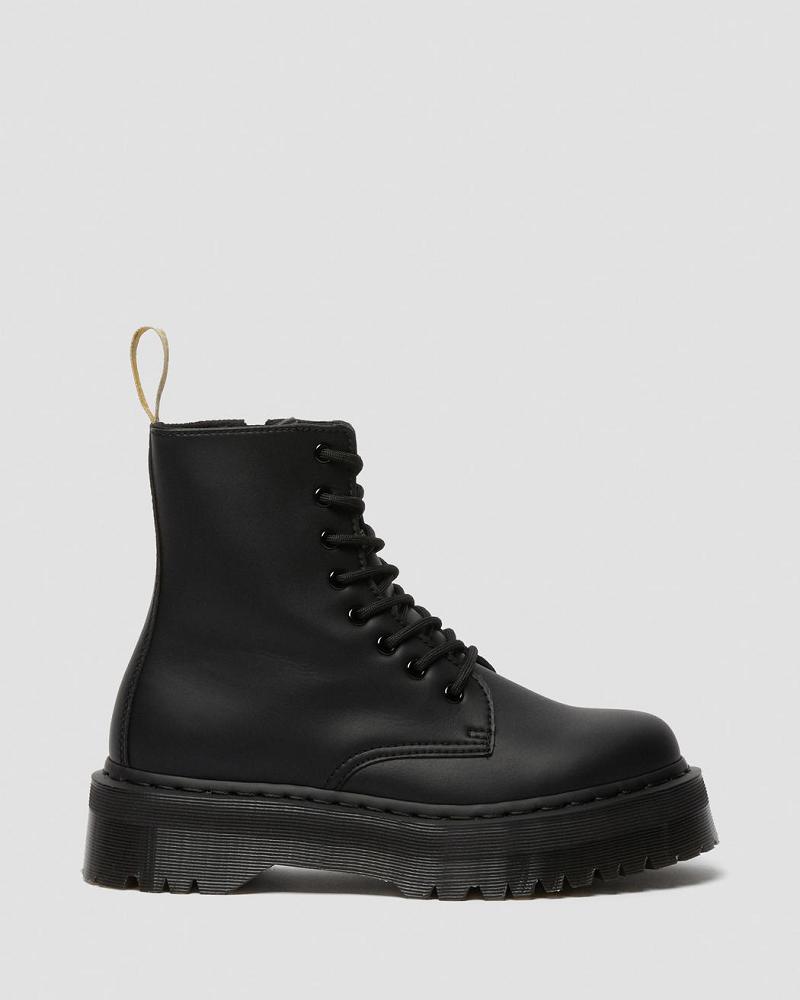 Black Women's Dr Martens Vegan Jadon II Mono Platform Boots | CA 262AHK